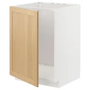 METOD Podni element za sudoperu, bela/Forsbacka hrastovina, 60x60 cm