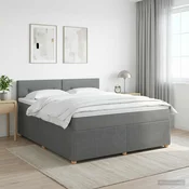 Boxspring krevet s madracem Tamnosiva 140 x 200 cm Tkanina 200 x 144 x 100.5 cm