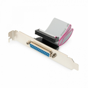 Printer Slot Bracket kabel, D-Sub25 - IDC 26pin F/F, 0.25m, parallel/serial, be