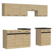 Kuhinjski sestav Junona Line 240 cm (delovna plošča) - hrast bernstein