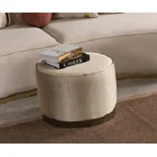 Casa Padrino luxury stool cream/gold A� 50 x H. 43 cm - Round living room stool - Living room furniture - Luxury furniture - Luxury furnishings