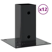 Vidaxl Podstavki za stebre Kvadratni 12 kosov Antracit 61x61 mm