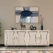 Hanah Home Konzolni sto Tean, 150x75x35 cm, Belo-srebrne boje