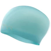 Tyr silicone long swimming cap light blue