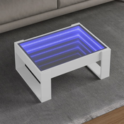 Stolic s beskonacnim LED svjetlima bijeli 70x53x30 cm