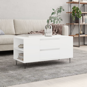 vidaXL Klubska mizica bela 102x44,5x50 cm inženirski les