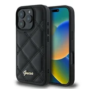 slomart Etui Guess Quilted Metal Logo za iPhone 16 Pro - črno