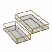 Kovinski dekorativni pladnji v kompletu 2 ks 14x24 cm – Casa Selección