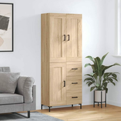 Greatstore Visoka komoda sonoma hrast 69,5x34x180 cm inženirski les