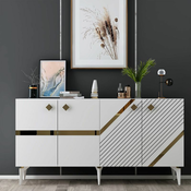 HANAH HOME Komoda Iris White Gold