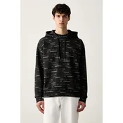 Emporio Armani pulover s kapuco moški z bombažem