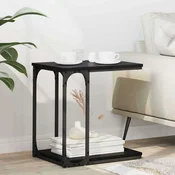 vidaXL Stranska miza Črna Orehovina 50 x 35 x 52 cm Konstruiran les