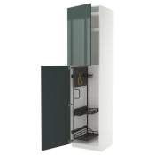 METOD Visoki element-ostava, bela/Kallarp tamna sivozelena visokog sjaja, 60x60x240 cm