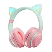 Bluetooth slusalice LED roze