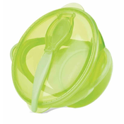 NUBY Zdjela s vakuumskom čašom, poklopcem i žlicom 6 m + zelena