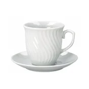 SET SKODELICA ZA ČAJ/KAVO S PODSTAVKOM/6 KOS/BELA/PORCELAN