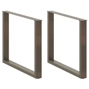 Noge za blagovaonski stol U-oblik 3 kom Prirodni celik 100 x (72-73) cm Celik