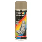 Barva za usnje v spreju 200ml LEATHER PAINT Motip - Sivo bež