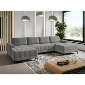 Kutna garnitura Stonecrest 101 (Velo 635) Siva, Funzione di sonnoPodrucje za spavanje, Scatola da lettoKutija za posteljinu, 337x168x92cm