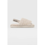 Kucne papuce Calvin Klein Jeans Home Slipper Fakefur Elastic boja: bež