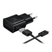 SAMSUNG mrežni punjac s USB prikljuckom 15 W, brzi punjac + microUSB kabel, CRNA EP-TA200EBE_MICROUSB
