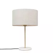 Namizna svetilka medenina z sivim odtenkom 35 cm - Kaso