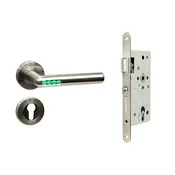 Richter Smart Handle SET H.02/ EN.304.SZ.PA.KO.L, klika-klika, Odprtina za cilindrični vložek PZ, RICHTER Mat nerjaveče jeklo