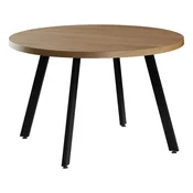 GENT jedilna miza Dalas okrogla, MDF, rjava/črna, O120x75 cm