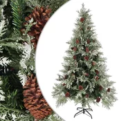 Božicno drvce sa šiškama zeleno-bijelo 195 cm PVC i PE