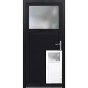 Stranska vhodna vrata iz umetne mase 98 x 198 cm K504 tečaj desno bela/antracit