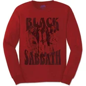 Black Sabbath Band and Logo Red L Majica