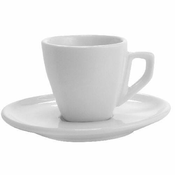 Banquet Skodelica + krožnik 120ml kvadratni porcelan ALBA BÍ