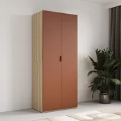 Garderobna omara Austin 387 (Oranžna + Hrast) Hrast, Oranžna, 215x90x53cm, Vrata omareVrata omare: S tečaji