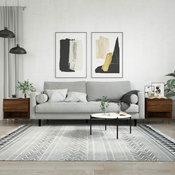 shumee Klubska mizica 2 kosa rjav hrast 50x46x50 cm inženirski les