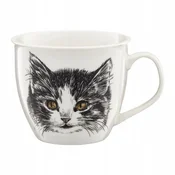 DAJAR Ambition Porcelanska skodelica z mačko, bela, 550 ml