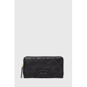 Kožni novčanik Tory Burch Fleming Soft Zip Continental Wallet za žene, boja: crna, 140344.001