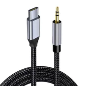 INF Avdio kabel: Type-C na 3,5 mm Aux kabel za avto in slušalke 2 m, (5000072093)