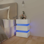 vidaXL LED nočna omarica bela 45x35x67 cm iverna plošča