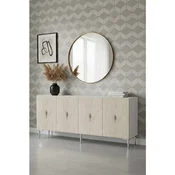 Hanah Home komoda Ayshe 180, 180 cm, bela / travertin / srebrna