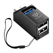 USB razširitvena postaja TechSuit Echolink H10 z USB?C povezavo in 1x USB?3.0 + 2x USB?2.0 priključki - črna