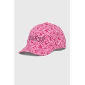 Otroška bombažna bejzbolska kapa Guess roza barva, J4YZ00 WO08O