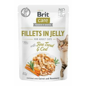 Brit Care Mačji fileti v želeju s postrvjo in kodom 85g