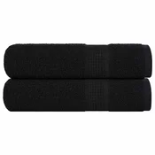 Vidaxl Brisače za tuširanje FROGN 2 kosa črne 70x140 cm 360 g/m2