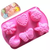 Dardanar Silikonski pekač/mafine, za mafine, torte, pudinge in želeje - pentagram pekač, kakovosten silikonski pekač za torte (roza rdeč), (21198977)