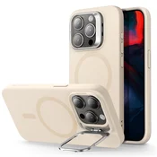 Silikonska maska ESR Cloud Soft HaloLock Kickstand za iPhone 15 Pro Max - light tan
