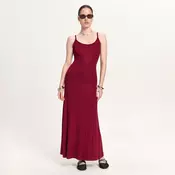 Cropp - Obicna maxi haljina - boja kestena