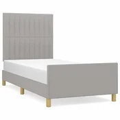 Vidaxl Posteljni okvir brez vzmetnice svetlo siv 80x200 cm blago