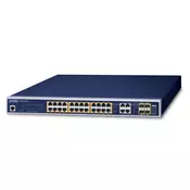 PLANET IPv6/IPv4, 24-Port Managed 802.3at POE+ Gigabit Ethernet switch + 4-Port Gigabit Combo TP/SFP (440W) (GS-4210-24PL4C)