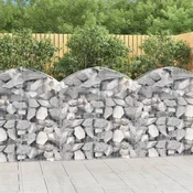 Vidaxl Obokana gabionska košara 100x30x100/120 cm pocinkano železo