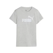PUMA Essentials Logo Tee Women, Clothing, Light Gray Heather, M